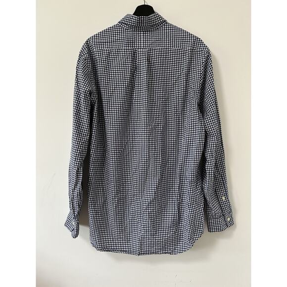 Ralph Lauren Check Shirt Button Up Gingham Plaid Navy Blue Size Large Long Slv - Picture 6 of 10